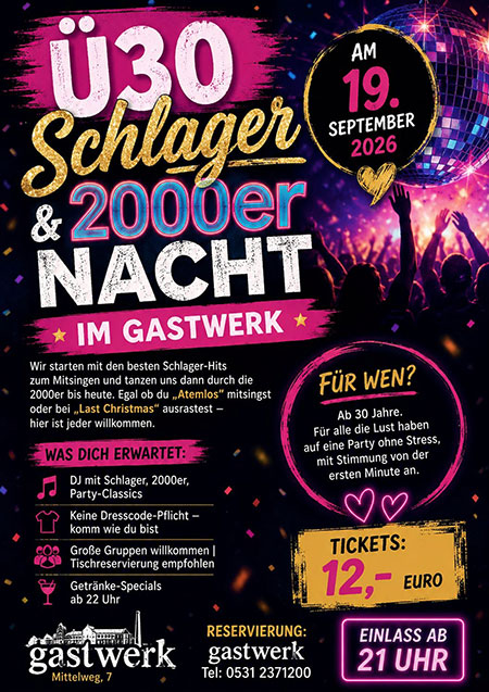 Ü30 Party im Gastwerk